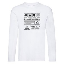 Achtung Probleme Flugbegleiterin | Stewardess | Flughafen Long Sleeve Weiß