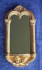 Schöner ENGEL Spiegel in goldfarben mit Konsole 36 cm ho.  *NEU*
