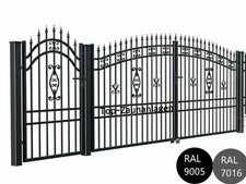 Einfahrtstor Metalltor Doppelflügeltor Hoftor Tor 1.45 x 3m - 4 Gartentor Zaun 