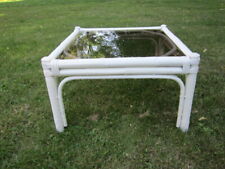 Couchtisch Beistelltisch Glastisch Rauchglas Bambus Rattan Vintage Top Zustand!!