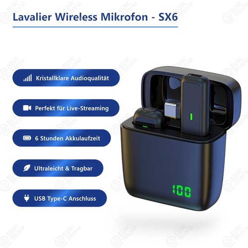 Sx6 lavalier mikrofon kabellos - lavalier,