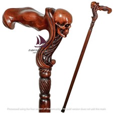 ZAIN Totenkopf Holz Gehstock