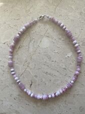 Halskette 40 cm feine Perlenkette böhmische Glasperlen „Kieselsteine“ Handarbeit