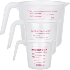 Messbecher Set 250ml 500ml 1000ml Kunststoff transparent Gewerbe Küche Industrie