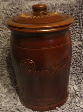 Alter ,Rumtopf mit Deckel braun