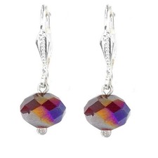 Ohrringe Kugel Granat-rot