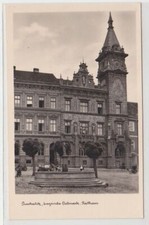 68393 Ak Prachatitz Prachatice bayerische Ostmark Rathaus um 1940