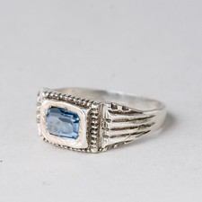 Silber Ring Blauer Stein