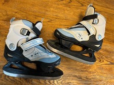 HY Skate Junior Schlittschuhe verstellbar Weiß/hellblau Gr. 31-34