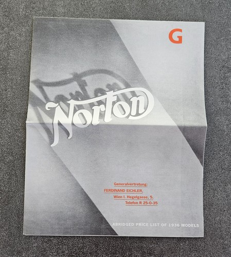 Norton 1936 prospekt oldtimer - norton,