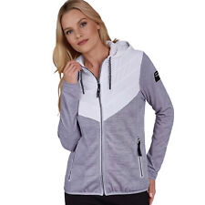 Icepeak Damen Jacke Sweatfleece Midlayer Materialmix Sweatjacke mit Kapuze Gr.L