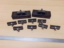 10 x Glühlampenfassung E10 + 2 x Grundplatte/ Grundbrett 3-reihig,  gebraucht  