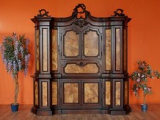 Nr.1121 Holländische Barock Vitrine Sekretär Wurzelholz restauriert