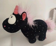 Nici Theodor Friends schwarzes Einhorn 25x28cm Plüsch Kuscheltier Glitzer Top Zu