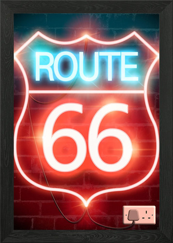 Route leuchtreklame wand - leuchtreklame,