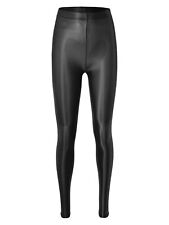DE Damen Glänzend Strumpfhose Glossy Yoga Leggings Socken Stretch Strumpfhosen 