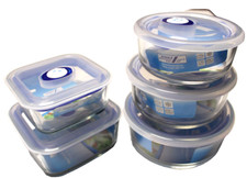 5 Stück Frischhaltedosen Glas Aufbewahrungsbox Vorratsdose mit Aromaverschluß