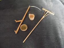 Krippenzubehör-- Heurechen Sense Sieb Trog-- 17/18cm, Naturholz , Handarbeit