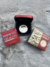 Australien Lunar 2 II Drache 2012 1 oz Silber, Teilvergoldet, mit Zertifikat