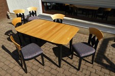 Kulissentisch + 6 Stühle ERLE MASSIV Tisch Esstisch Ausziehtisch Sitzgruppe 