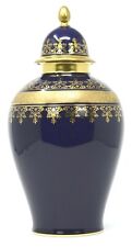 LINDNER KUEPS Amphora Baluster- Deckelvase Echt Kobalt Gold verziert  32 cm  