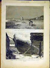 Original Old Antique Print