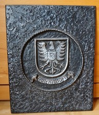 Kein Eisenkunstguss sondern Rotguss Relief Wappen Aalen Plakette  Wasseralfingen