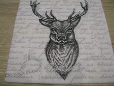3 lose Servietten Hirsch mit Schrift   Napkins