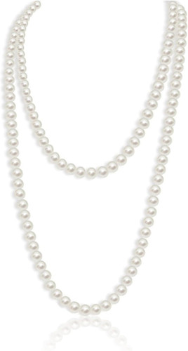 Lange weiße perlenkette damen - perlenkette,