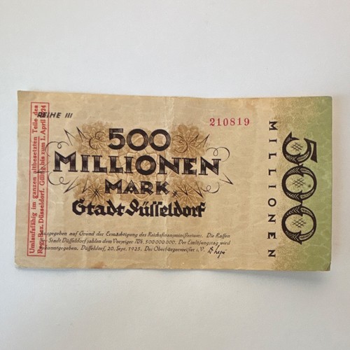 Notgeld stadt düsseldorf 500 - notgeld,