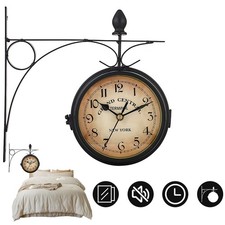 Vintage Bahnhofsuhr Schwarz