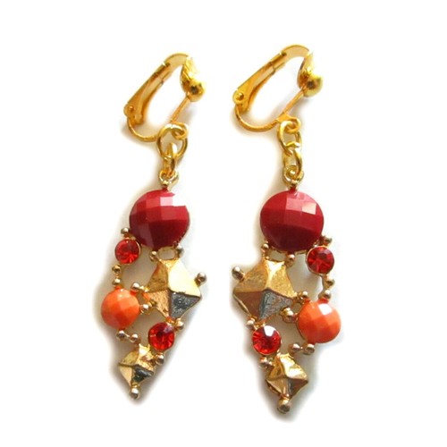 Ohrclips clips strass rot - strass,
