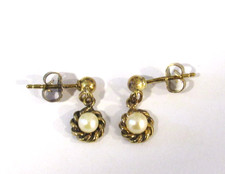 Paar Ohrringe   Perle   Gold