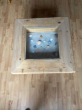 Tisch mit Glasplatte und Schublade Beistelltisch Couchtisch Wohnzimmertisch