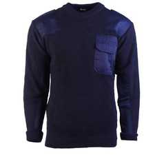 Feuerwehr Pullover dunkelblau mit Schulterklappen Bundeswehr Outdoor Militär neu