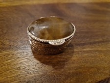 Pillendose Deckeldose Tablettendose Runde Dose Metalldose  mit Scharnier Antik 