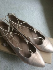 KMB Ballerina 40 Flats  Slipper Schuhe nude metallic NP 149,00 ~ TOP !!