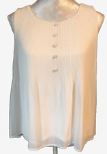 Damen  Bluse/ Top  "ORSAY" Gr. 38 Chiffon, gefuttert, Plissee Cremeweiß,  neu!