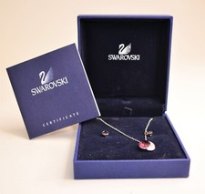 Neu Auth Swarovski Pink Diamonique Anhänger 16.5 " Halskette & Durchbohrt