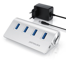 Primewire USB HUB, USB3.2Gen2, 10 Gbit, Typ A zu MicroB Kabel + Netzteil,