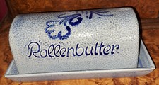 Blaukeramik Butterdose Rollen-Butter Rollenbutter
