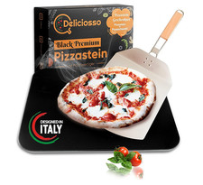 Deliciosso Pizzastein für Backofen & Gasgrill inkl. Edelstahl Pizzaschaufel OVP