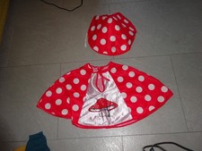 Faschingskostüm Fliegenpilz, Gr. 92 / 98, weiß-rot