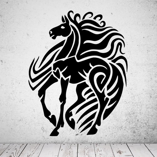 Wandtattoo pferd tribal - wandtattoo,