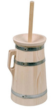 Butterfass Holz Fichtenholz 3 Liter 3-teilig 51 x 16,5 cm Butterherstellung Fass