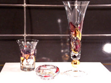 3x Nagel Glas by K&K Styling ~ "Herbstdekor" Hochemaille 2xVase 1xTeelichthalter