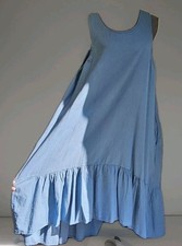 Puro Lino, Maxikleid, Größe: ab 40 Bis 46 Blau, Baumwolle, Einfarbig, Damen 