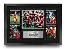 A3 Nottingham Forest signiert 1980 Europapokalsieger gedruckt Autogramm Display