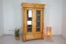 schöne Gründerzeit Vitrine in Weichholz restauriert, von 1900, Bücherschrank