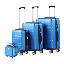 B-Ware Hartschalenkoffer-Set Exopack 3+1-tlg. M L XL + Beautycase blau